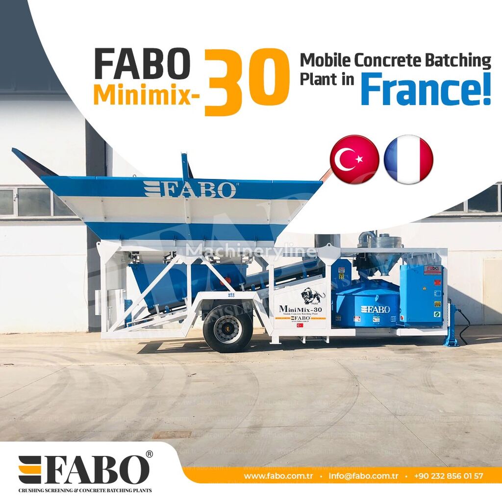 centrale à béton FABO MOBILE CONCRETE PLANT CONTAINER TYPE 30 M3/H FABO MINIMIX neuve