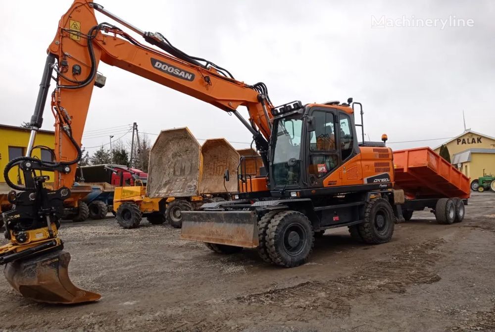 pelle sur pneus Doosan DX160W-5 +ROTATOR + PRZYCZEPA