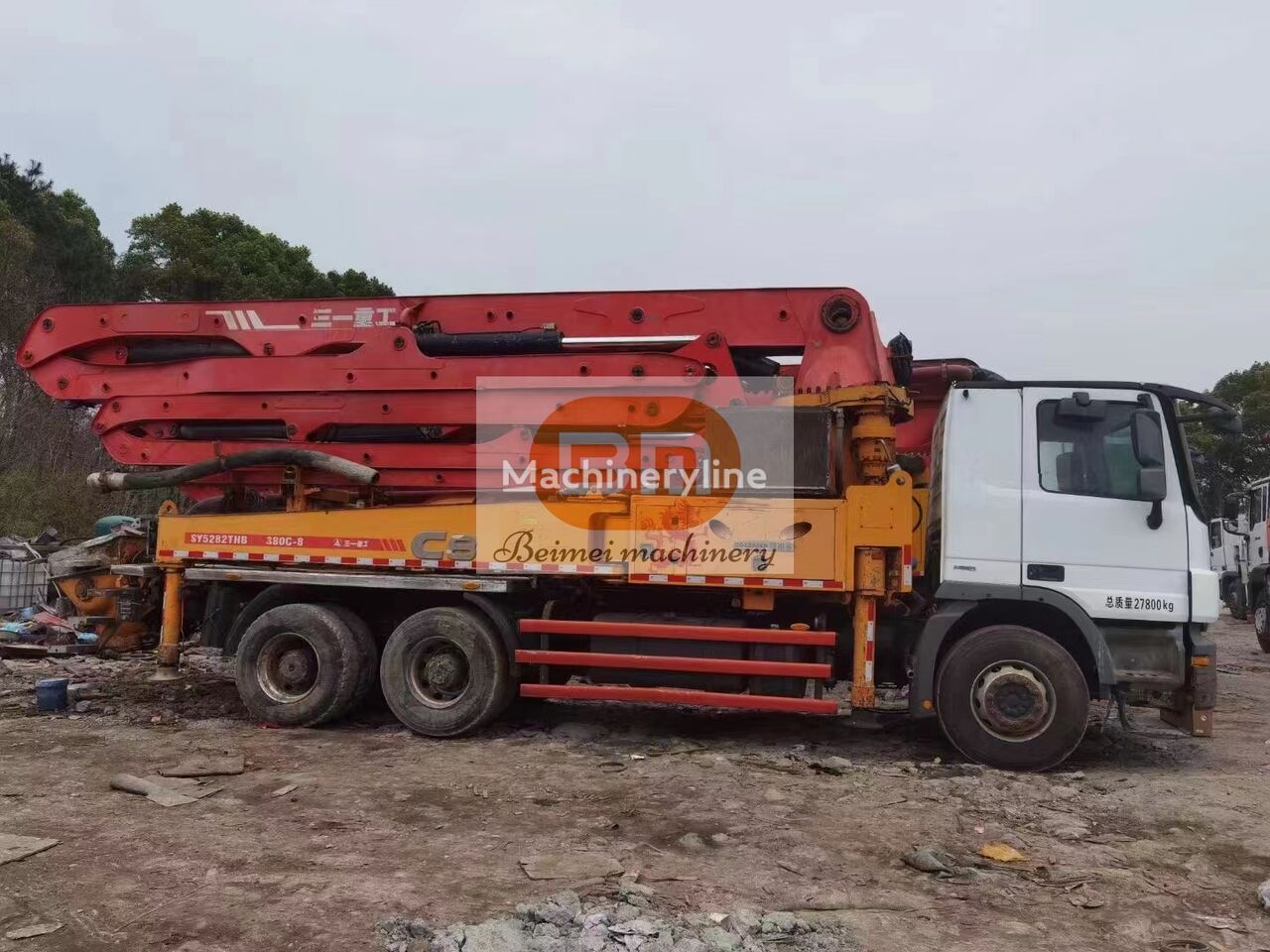 pompe à béton Sany 2014 Sany 38m pump truck beton cement pumping machinery  sur châssis Mercedes-Benz Benz Actros 3341