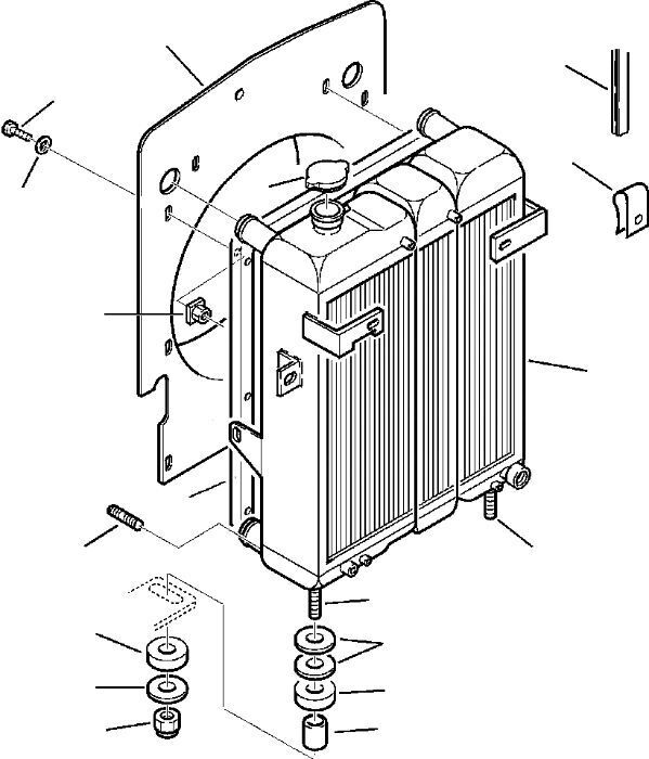 radiateur de refroidissement du moteur 87560044 pour tractopelle Komatsu WB140 , WB140PS , WB150 , WB150AWS